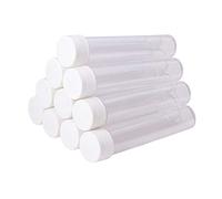 Lot de 12 tubes à essai en plastique transparent de 25 ml avec bouchons à visser pour échantillons de poudres, perles, bonbons