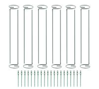 Lot de 12 tuteurs pour d'intérieur - 40,6 cm - Avec serre-câbles - Réutilisables - En métal - Pour roses, tomates, pivoines, balcon, cour, terrasse, jardin agricole