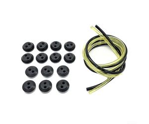 Lot de 12 tuyaux de carburant et œillets à double trou pour débroussailleuse, 10 joints de réservoir en caoutchouc, pour débroussailleuse et équipement de jardin extérieur
