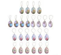 Lot de 12 œufs décoratifs à suspendre sur le thème de Pâques pour améliorer vos espaces intérieurs et extérieurs avec cet ensemble (HH3-28)