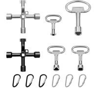 Lot de 12 Universelle Multifonction Clé Triangle avec Boucle Descade | Outil Armoire Electrique et Robinet Clef Passe