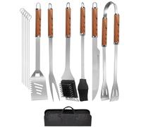 Lot de 12 ustensiles de barbecue en acier inoxydable avec mallette de rangement, outils de barbecue durables pour barbecue en plein air, camping, ustensiles de barbecue professionnels pour hommes et