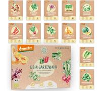 Lot De 12 Variétés De Graines De Légumes Déméter Pour Toute L'année Graines De Légumes Rares Et Anciennes Toutes Résistantes Aux Graines Pour Balcon,Plate-Bande Surélevée,Jardin Et Comme Cadeau