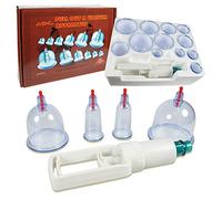 Lot de 12 ventouses de massage en plastique avec aimants + pompe à vide