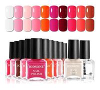 Lot De 12 Vernis À Ongles Avec 10 Combinaisons De Couleurs Roses, 2 Bases Et Top Coat, Vernis À Ongles À Séchage Rapide, Cadeau De