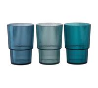 Lot de 12 verres à boisson 420 ml bleu clair en plastique PS Shades of Ocean Unique
