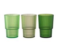 Lot de 12 verres à boisson 420 ml vert en plastique PS Shades of Greenery, Unique