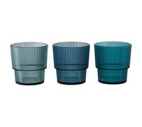 Lot de 12 verres à eau 300 ml bleu clair en plastique PS Shades of Ocean Unique