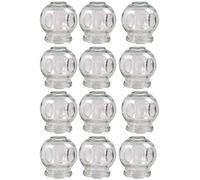 Lot de 12 verres à ventouse - Diamètre 7 cm, hauteur 8 cm, diamètre intérieur 4,3 cm - Ventouses en verre pour massage sous vide - Glass Cupping