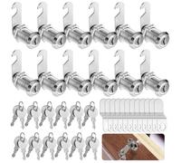 Lot de 12 verrous à came en alliage de zinc, kit de serrure à clé identique de 3,8 cm avec clés, pour boîtes aux lettres, compartiments de camping-car, armoires, ajustement maximum de 2,5 cm