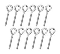 Lot de 12 vis à œil M8 en acier inoxydable 90 mm Écrou à œil M8 Boulon à œil long pour hamacs, auvents, fauteuils suspendus, chaises à bascule, câble fixe