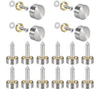 Lot de 12 vis à miroir en acier inoxydable, clous décoratifs de 19 mm pour tables et assiettes de salle de bain (argent)