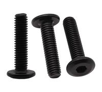 Lot de 12 vis à tête bombée à six pans creux M8-1,25 x 16 mm, acier inoxydable 304, finition brillante, filetage complet, boulons de connexion, vis pour meubles, revêtement noir