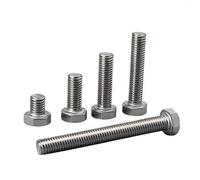 Lot de 12 vis à tête hexagonale en acier inoxydable 304 de 6,35 à 50,8 mm, filetage grossier UNC, boulons hexagonaux entièrement filetés