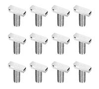 Lot de 12 vis à tête marteau - M8 x 20 mm - En acier inoxydable A2-70 photovoltaïque - Avec écrou à bride - Pour modules PV, profilé en aluminium photovoltaïque, serre, rail de montage solaire