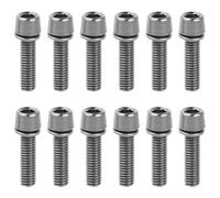 Lot de 12 Vis de Potence de Vélo M5x18 mm, Boulons de Tige de Vélo avec Rondelles, Vélo Boulons de Tige Fixes, Vis de Tige de Bicyclette pour Vélo de Route de Montagne (Argent)