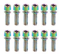 Lot de 12 Vis de Potence de Vélo M5x18 mm, Boulons de Tige de Vélo avec Rondelles, Vélo Boulons de Tige Fixes, Vis de Tige de Bicyclette pour Vélo de Route de Montagne (Multicolore)