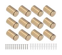 Lot De 12 Vis D'entretoise En Acier Inoxydable Pour Bois, Acrylique, Panneaux De Verre, Clous Publicitaires, Supports D'enseignes Murales, Vis Pour Support Acrylique Avec Finition Nickel Brossé.