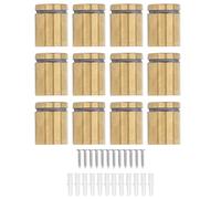 Lot de 12 vis standoff en acier inoxydable - Support mural pour panneaux publicitaires, images et panneaux décoratifs - 25 x 30 mm - Or brossé - Avec vis cruciformes et chevilles