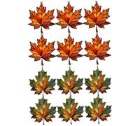 Lot de 12 vitraux à Suspendre en Forme de Feuille d'érable Plate 2D - Attrape-Soleil d'automne en Acrylique 8, 1 cm - Fenêtre intérieure pour l'hiver, Thanksgiving, l'automne, a
