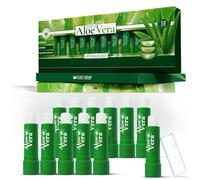 Lot de 12 x baumes à lèvres Aloe Vera soin des lèvres hydratant longue durée unisexe, Cire d'abeille, Vitamine E, Oméga-3