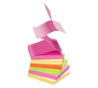 Lot de 12 - Z-notes repositionnables couleurs Fun Bruneau 75 x 75 mm - bloc de 100 feuilles - Z-notes et autres recharges - Bruneau
