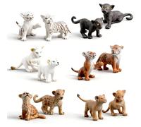 Lot de 12 Zoo Figurines Animaux Jouet, Animaux Plastique, Fine et Exquise, Réaliste et Durable, Idéal pour Les Jeux Quotidiens et la Décoration