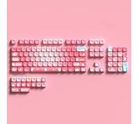 Lot de 120 à 158 touches PBT sur le thème du lapin rose mignon - Convient pour les commutateurs Cherry MX 61/87/104/108 et autres claviers mécaniques (MCA 120 touches)