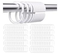 Lot de 24 Anneau Rideau Douche en Plastique, C Crochet Rideau Douche, Anneau Rideau de Douche pour Salle de Bain, Anneaux Rideaux Douche pour Salle de Bain, Chambre à Coucher, Dressing