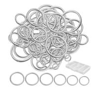Lot de 120 anneaux de saut en acier inoxydable - 1 boîte de rangement avec 6 compartiments - Pour la fabrication de bijoux - Anneau d'ouverture de chaîne - Pendentif