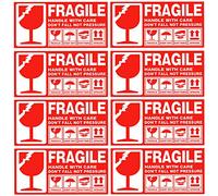 Lot de 120 autocollants avec poignée et soin Fragile pour expédition, boîte d'avertissement fragile, étiquette d'emballage 50 x 90 mm