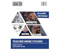 Lot de 120 autocollants pour enseignant version positive uniquement, 60 motifs/memes d'enseignants pour partitions, cadeau d'enseignant, cadeau d'adieu pour enseignant
