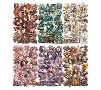 Lot de 120 autocollants vintage Kraeoke Âge de vapeur PET Scrapbooking Stickers Citations décoratives Autocollants esthétiques pour Bullet Journal Accessoires et scrapbooking