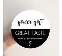 Lot de 120 autocollants « You've Got Great Taste » - Noir