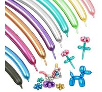 Lot de 120 ballons de modélisation, longs ballons colorés, 260Q, ballons à modeler métalliques, en latex, pour décoration de fête, d'anniversaire