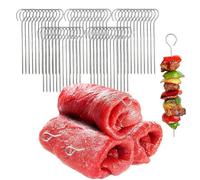 Lot de 120 brochettes à roulade, à viande, en acier inoxydable, avec œillet et pointe pointue, aiguille à viande, aiguilles à roulade en acier inoxydable, 9 cm, pour de délicieux roulades simples et