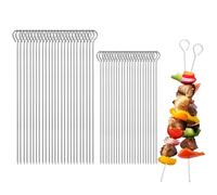 Lot de 120 brochettes à viande en acier inoxydable avec œillet et pointe tranchante - Aiguilles à viande - 9 cm - Pour des roulades simplement délicieuses (argent 4)