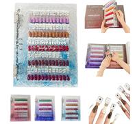 Lot de 120 carnets de couleurs magnétiques pour ongles - 120/180/240 - Organiseur de couleur vierge pour ongles