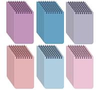 Lot de 120 carnets mémo reliés par le haut, 25 feuilles/bloc-notes, petits bloc-notes à spirale, carnet de poche vierge pour la maison et le bureau (couleur fraîche, 7,6 x 12,7 cm)
