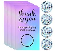 Lot de 120 cartes à gratter pour petites entreprises, merci d'avoir soutenu les petites cartes de visite, cartes à gratter et autocollants pour tout achat de petites entreprises (style laser)