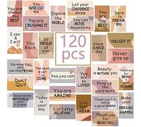 Lot de 120 cartes de motivation avec citation inspirante, gentillesse, appréciation, gratitude, mini cartes de visite pour étudiants, enfants, enseignants, 30 styles (style bohème)