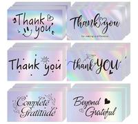 Lot De 120 Cartes De Remerciement Pour Petites Entreprises,Carte De Thank You for Your Order,6 Styles Shopping De Vœux Holographiques Pour Magasin En Ligne Ou Détail Produit Artisanal,Entreprise