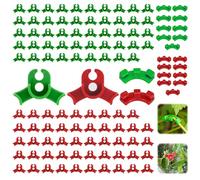 Lot de 120 clips muraux à 90 degrés pour plantes - Faible stress - Clip de cintrage réglable pour plier les plantes et changer la direction de croissance (rouge + vert)