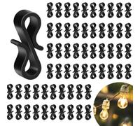 Lot de 120 clips pour gouttière d'extérieur résistants aux intempéries | Lot de 120 mini crochets, ajustement sûr, plastique noir, coupe-vent, facile à installer, sans outils