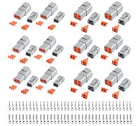 Lot de 120 connecteurs Deutsch DTP 2 connecteurs étanches à 4 broches pour automobile - 12 ensembles avec taille 12 - Jauge de contacts estampés 14-12 AWG - Taille du fil 25 A