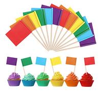 Lot de 120 cure-dents vierges colorés - Étiquettes alimentaires pour fête, buffet, cure-dents, drapeaux pour cupcakes, aliments, fromages, apéritifs, 6 couleurs