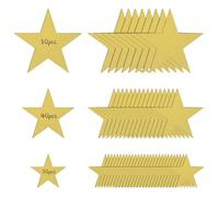 Lot de 120 découpes en papier doré pailleté avec cinq étoiles - Pour mariage, fête, bulletin Board (15,24 cm, 12,7 cm, 20,3 cm de diamètre)