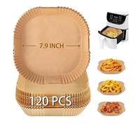Lot de 120 doublures en papier jetables anti-adhésives et imperméables pour friteuse à air, compatibles avec Cosori, Tower, Tefal, Philips, Instant, LLIVEKIT, etc.