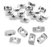 Lot de 120 écrous à rainure EU20-M5 x 10 x 6 M5 argent - Écrou à tête de marteau en aluminium pour profilés EU20 - Écrou coulissant M5 - Écrou carré pour meubles et construction mécanique