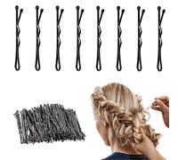 Lot de 120 épingles à cheveux Kirby pour femmes et filles - 4 cm - Barrettes à cheveux ondulées pour coiffer, porter, décontracté, fête, voyage, mariage (noir)